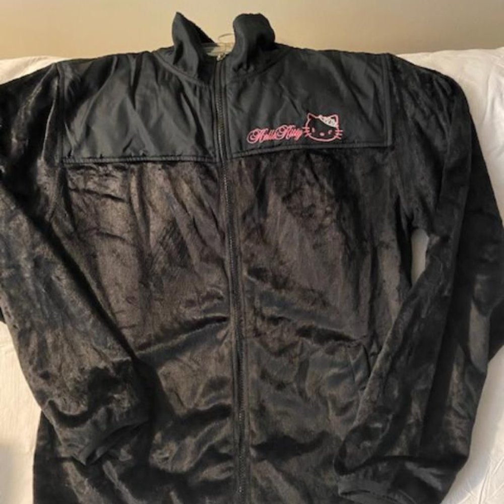 Hello Kitty faux fur zipper jacket